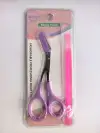 Stainless steel eyebrow trimming scissors with comb, eyebrow trimming scissors, detachable comb scissors, eyebrow trimming comb, plastic nail removal set Item Picture